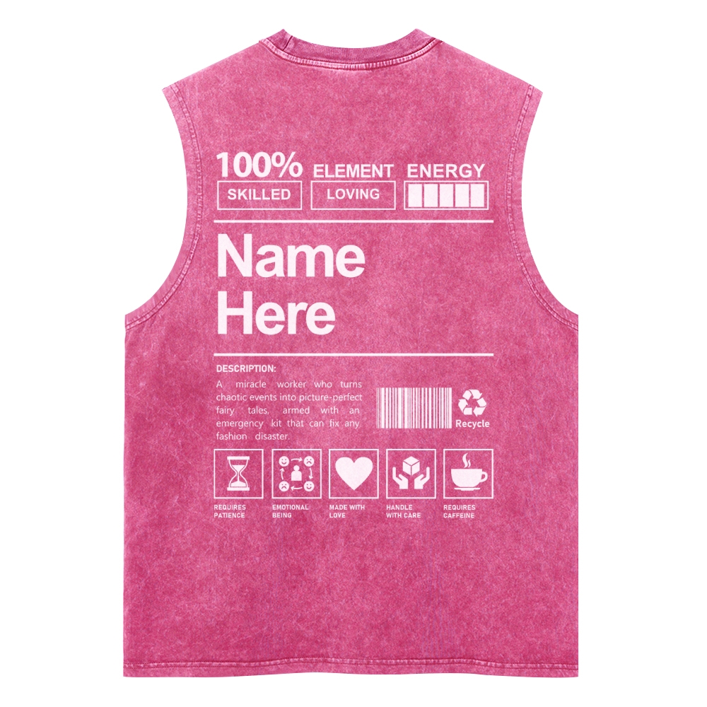 Addcustom Name And Your Description Unisex Washed Tank Top wearishow
