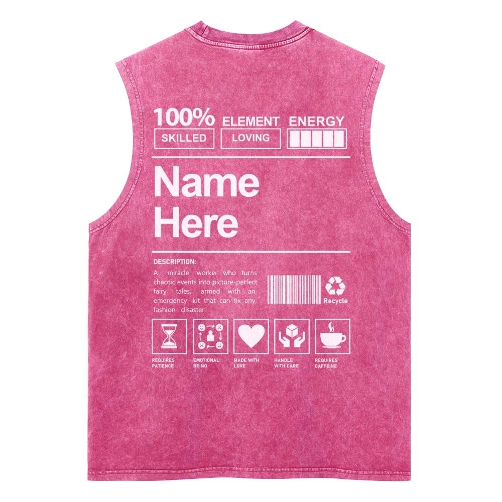 Addcustom Name And Your Description Unisex Washed Tank Top wearishow