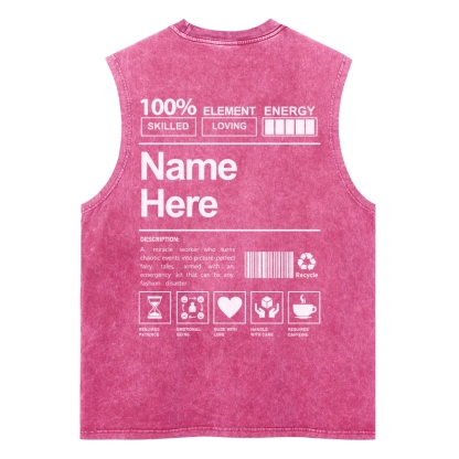 Addcustom Name And Your Description Unisex Washed Tank Top wearishow