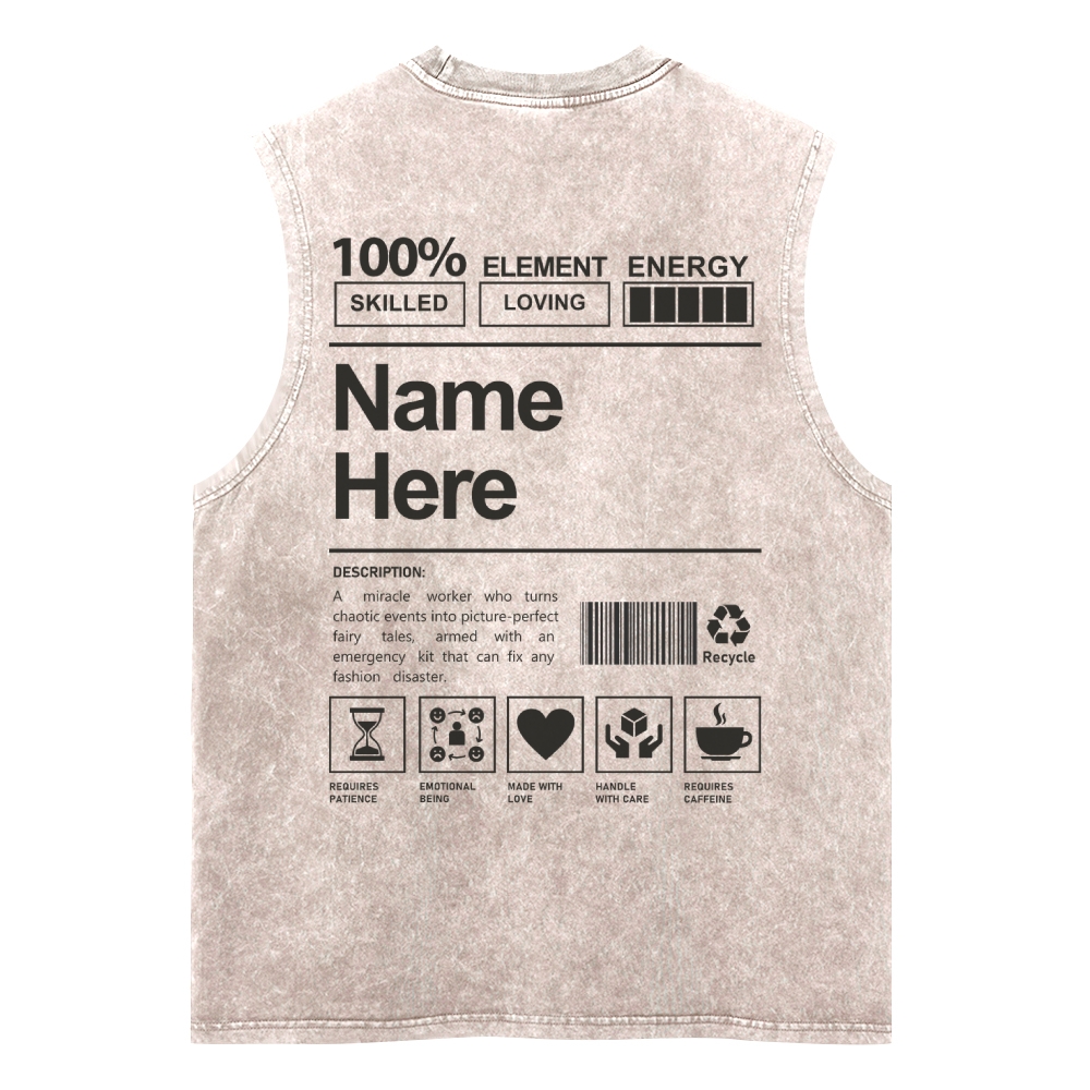 Addcustom Name And Your Description Unisex Washed Tank Top wearishow
