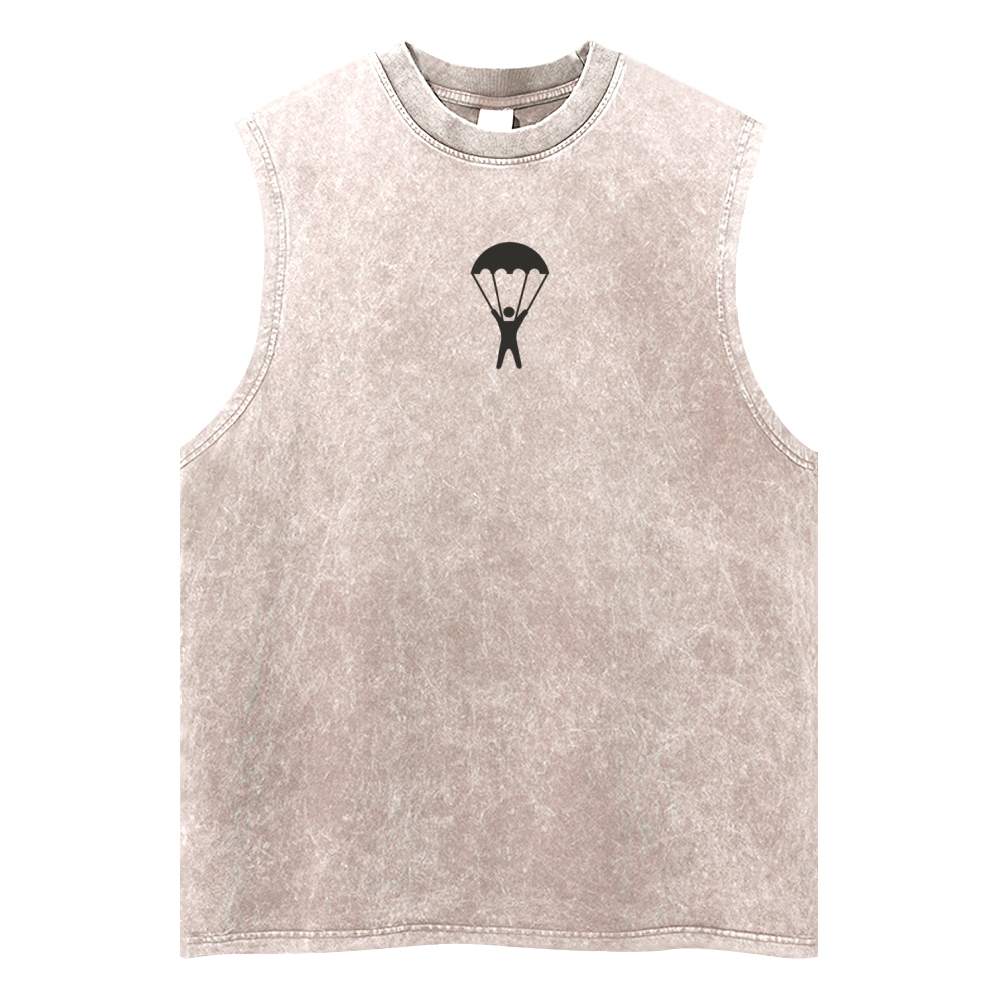 Skydiver Unisex Washed Tank Top wearishow
