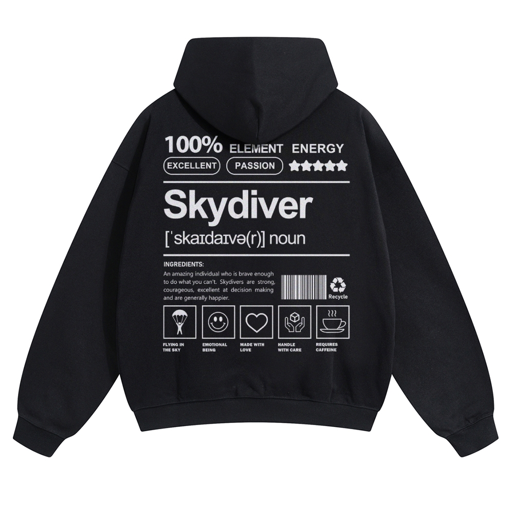Skydiver Solid Color Hoodie wearishow
