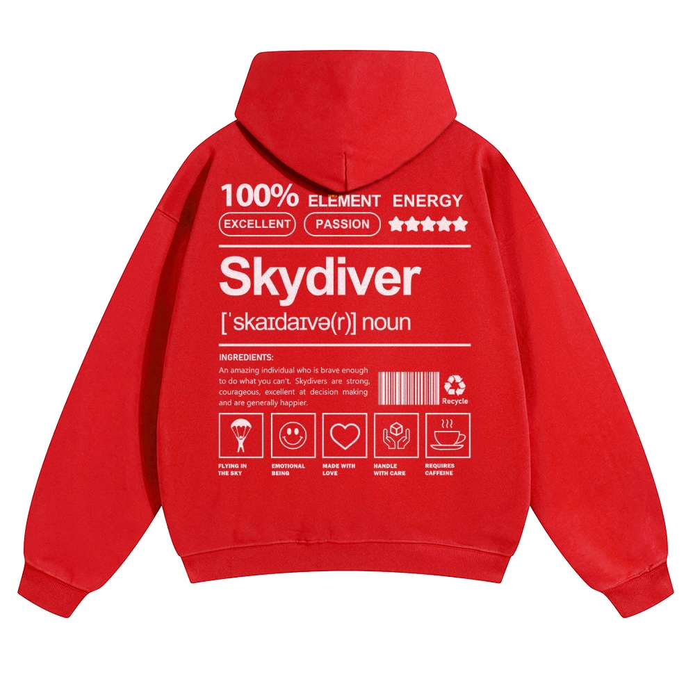 Skydiver Solid Color Hoodie wearishow
