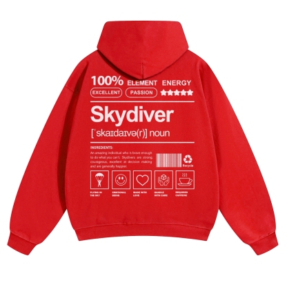 Skydiver Solid Color Hoodie wearishow