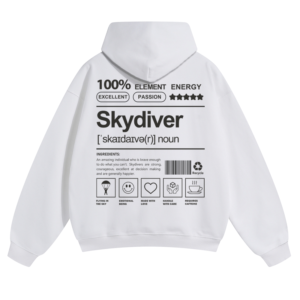 Skydiver Solid Color Hoodie wearishow