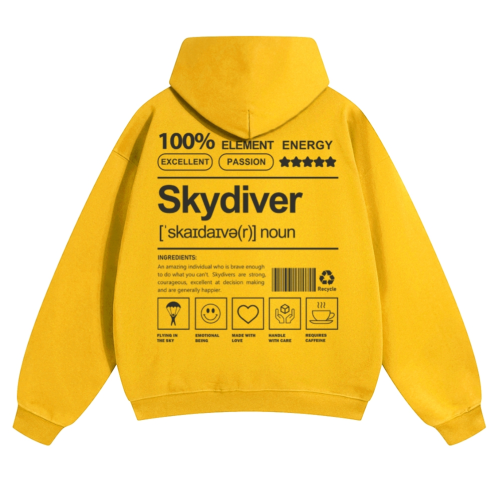 Skydiver Solid Color Hoodie wearishow