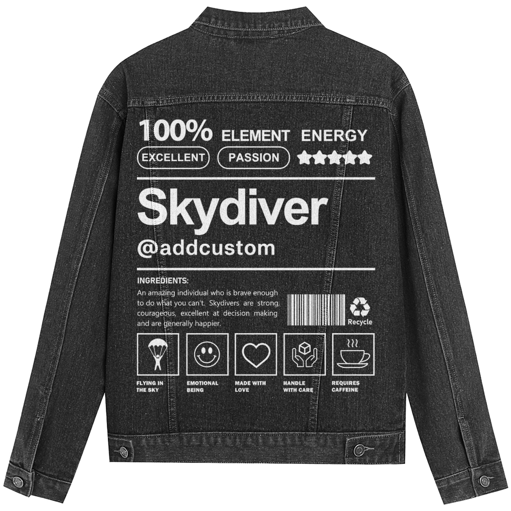 Skydiver Addcustom Denim Jacket wearishow