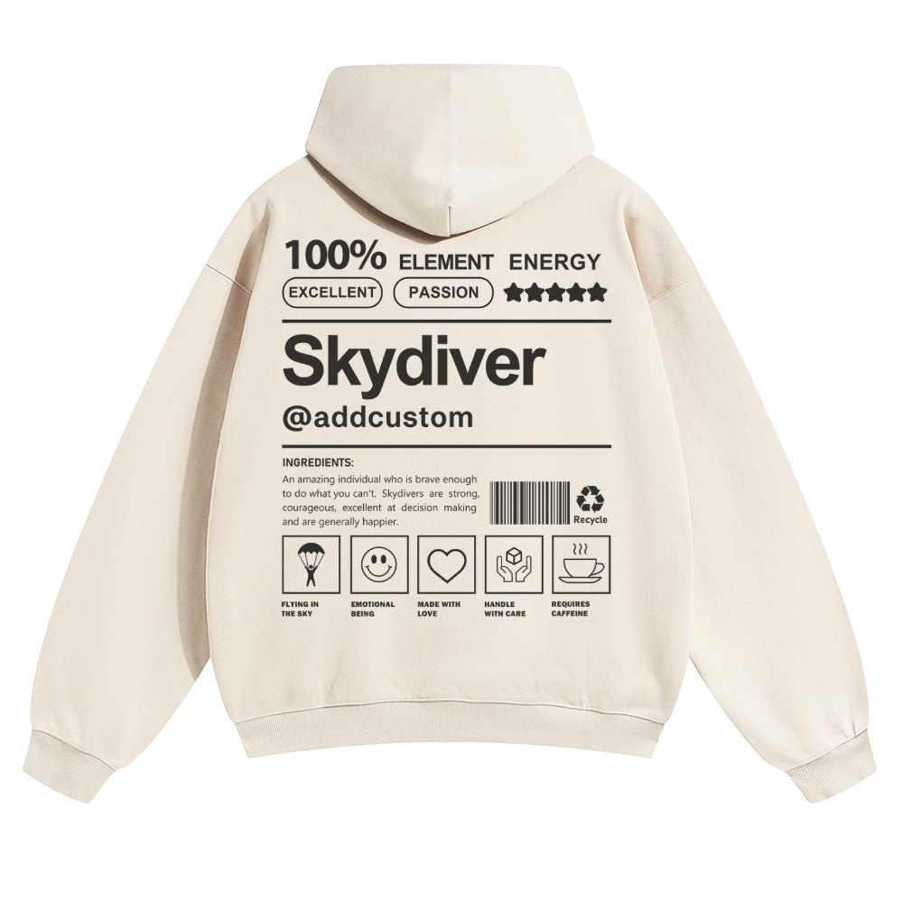 Skydiver Addcustom Solid Color Hoodie wearishow