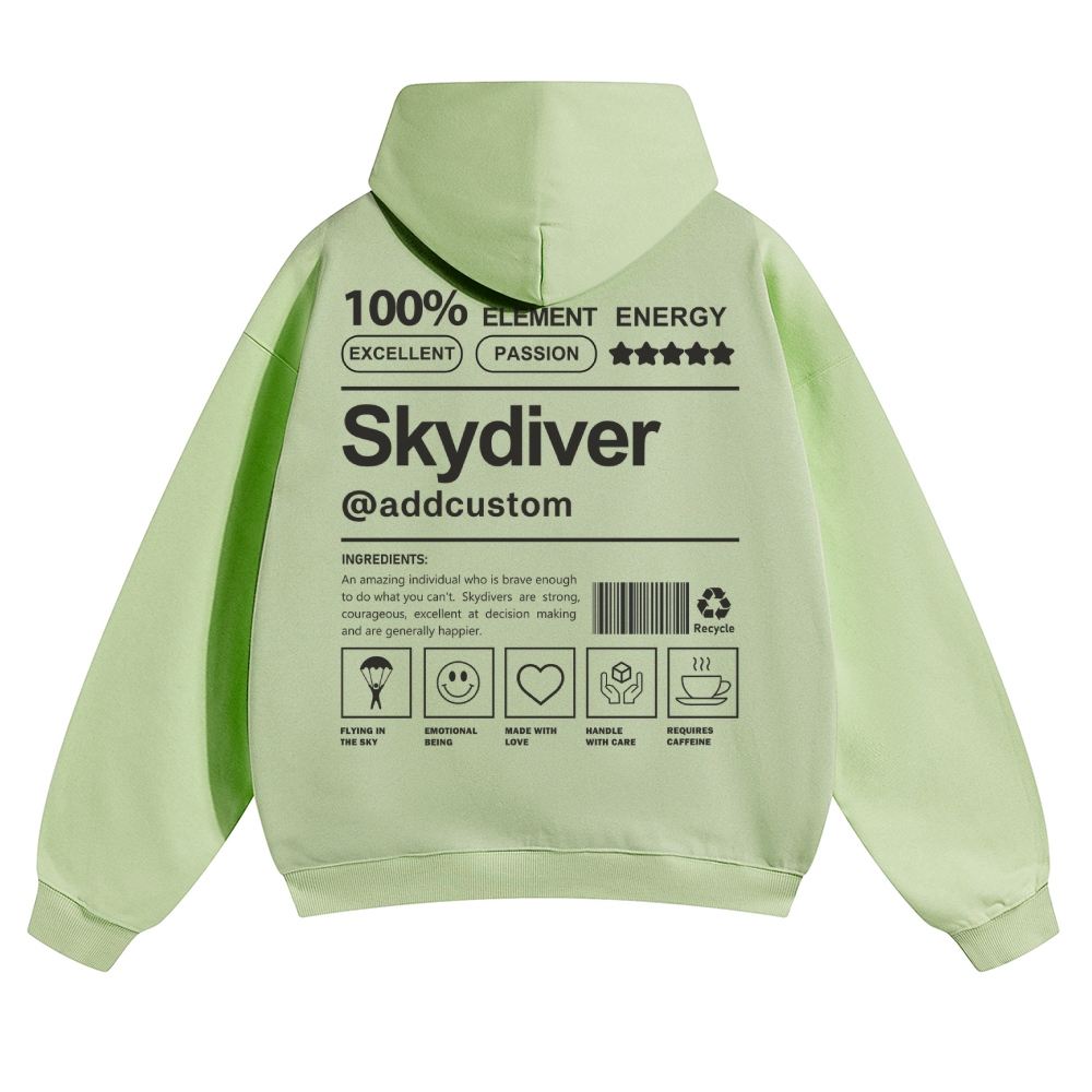 Skydiver Addcustom Solid Color Hoodie wearishow
