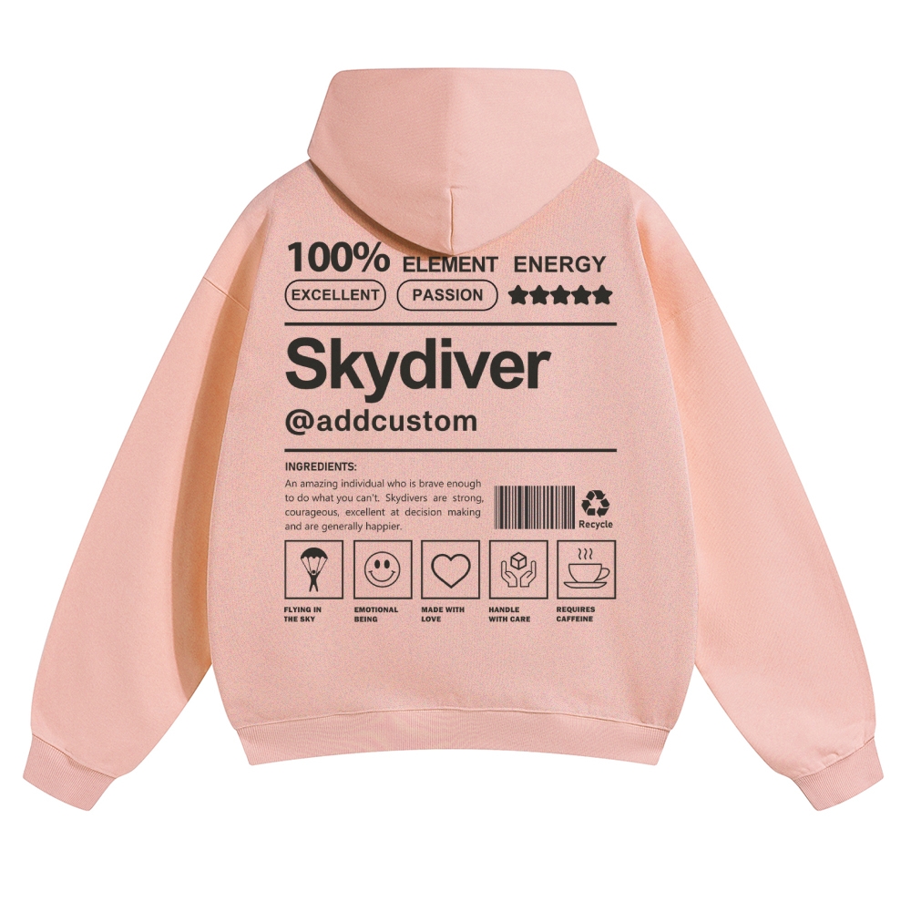Skydiver Addcustom Solid Color Hoodie wearishow