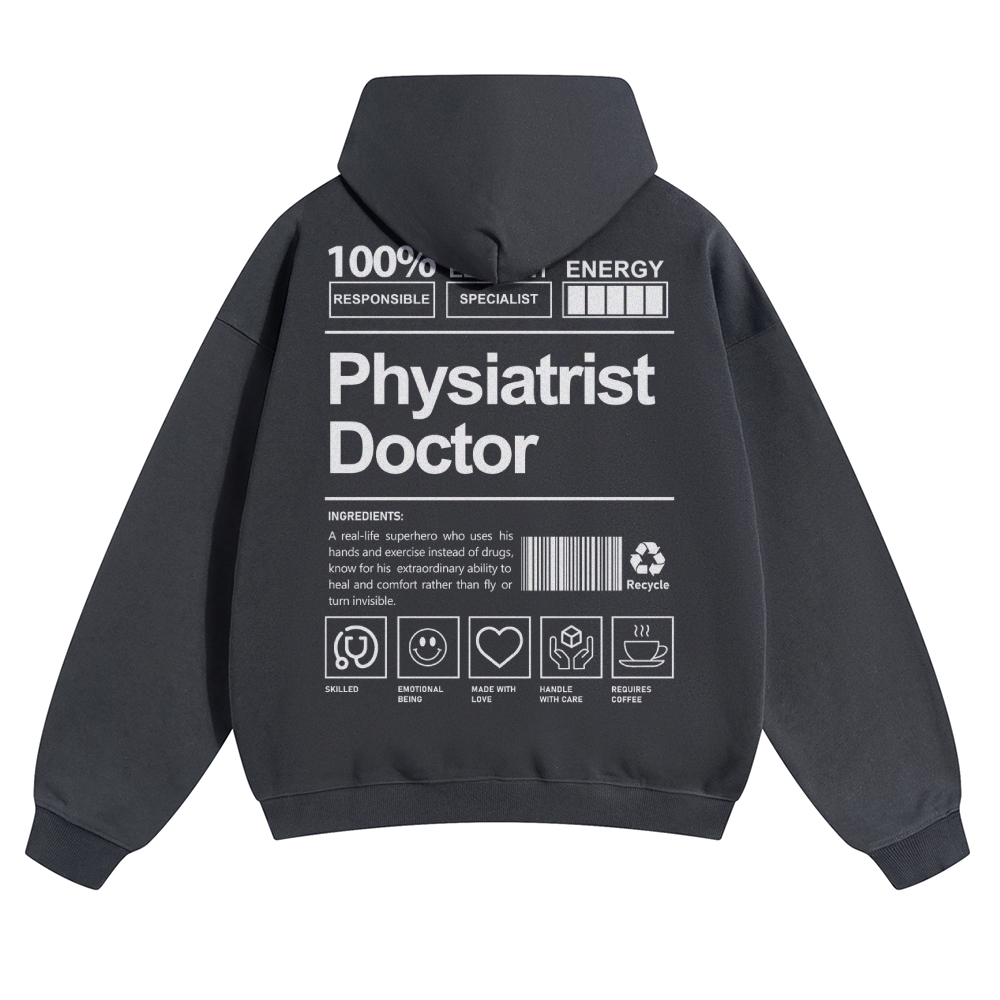 Wearishow Physiatrist Doctor Solid Color Hoodie 