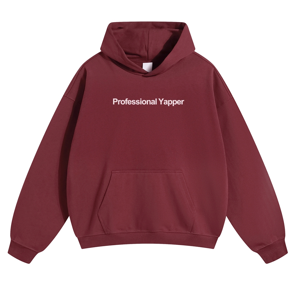 Professional Yapper Solid Color Hoodie wearishow