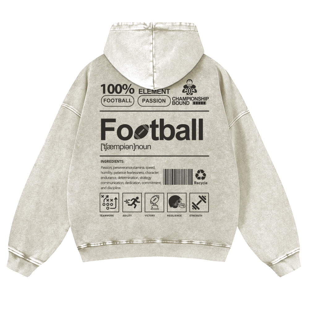 USA Football Casual Washed Hoodie wearishow
