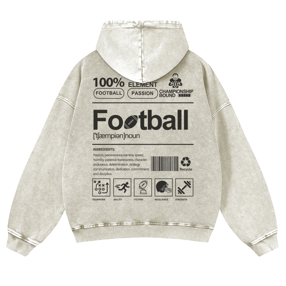 USA Football Casual Washed Hoodie wearishow