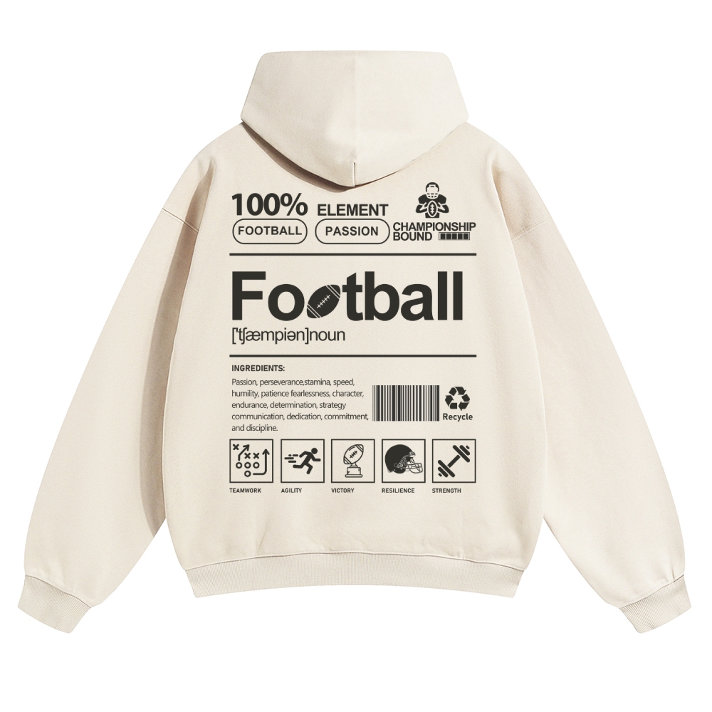 USA Football Solid Color Hoodie wearishow
