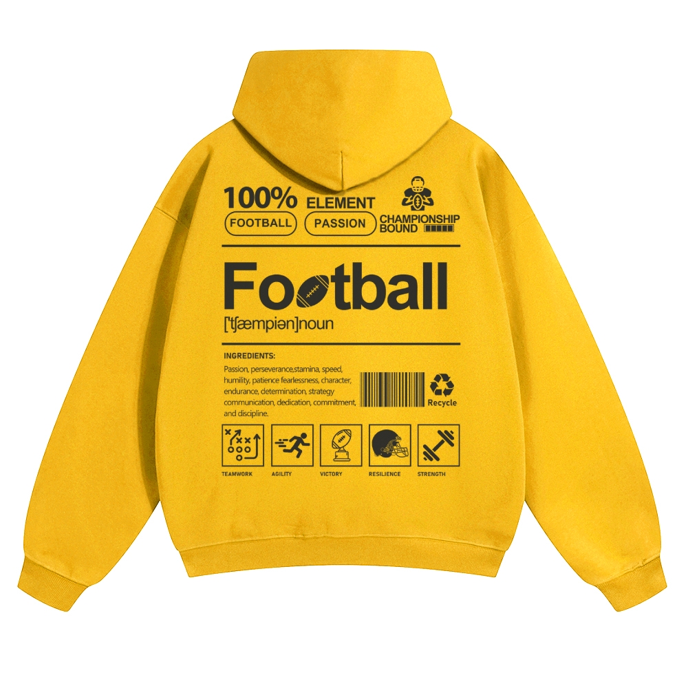 USA Football Solid Color Hoodie wearishow
