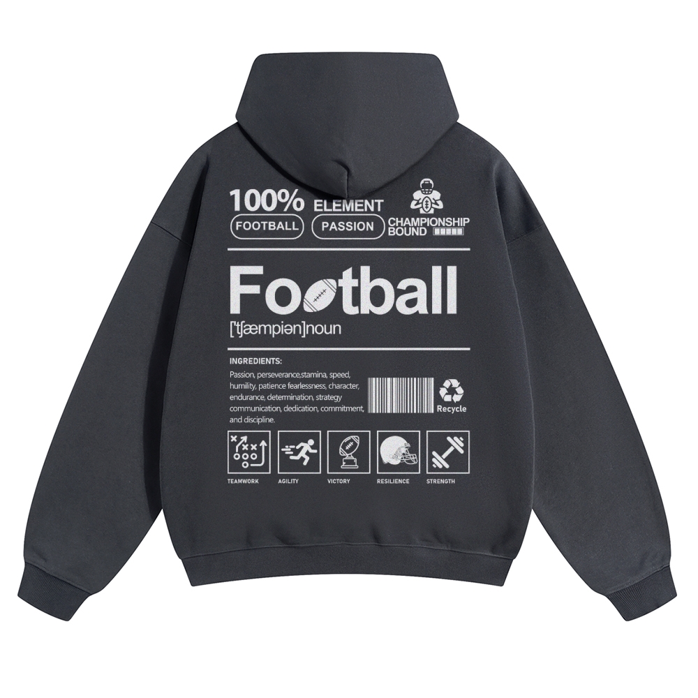 USA Football Solid Color Hoodie wearishow