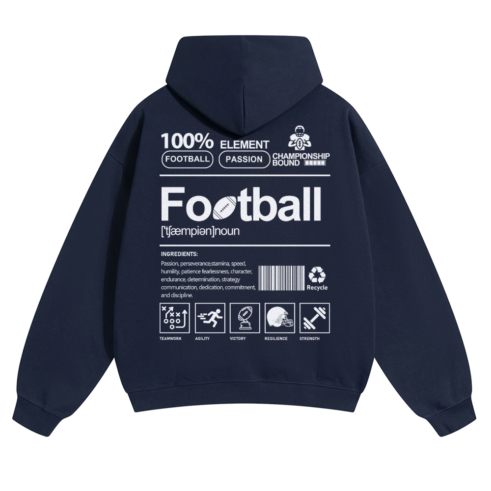 USA Football Solid Color Hoodie wearishow