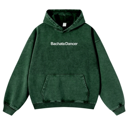 Bachata Dancer Casual Washed Hoodie wearishow