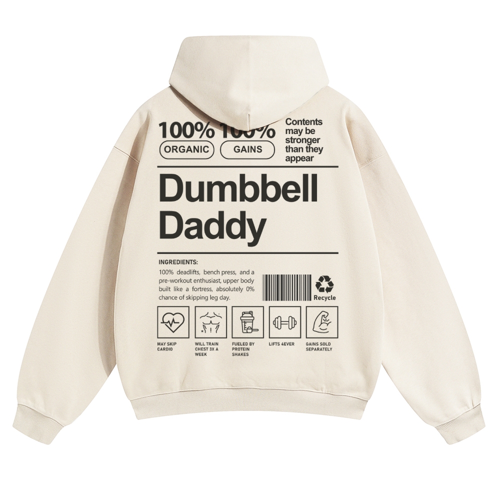 Dumbbell Daddy Solid Color Hoodie wearishow