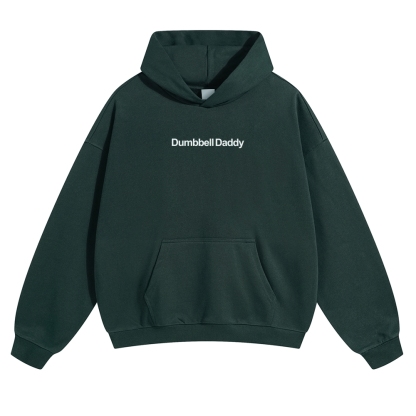 Dumbbell Daddy Solid Color Hoodie wearishow