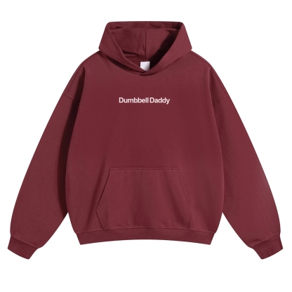 Dumbbell Daddy Solid Color Hoodie wearishow