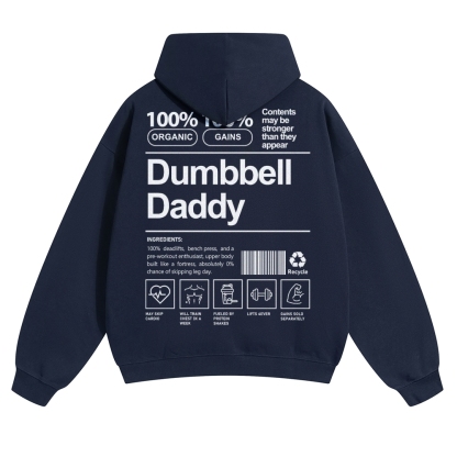 Dumbbell Daddy Solid Color Hoodie wearishow