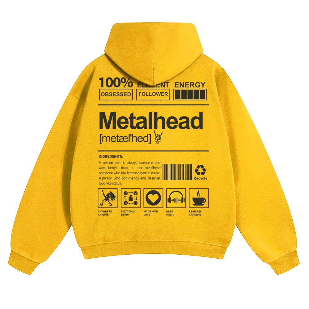 Metalhead Solid Color Hoodie wearishow