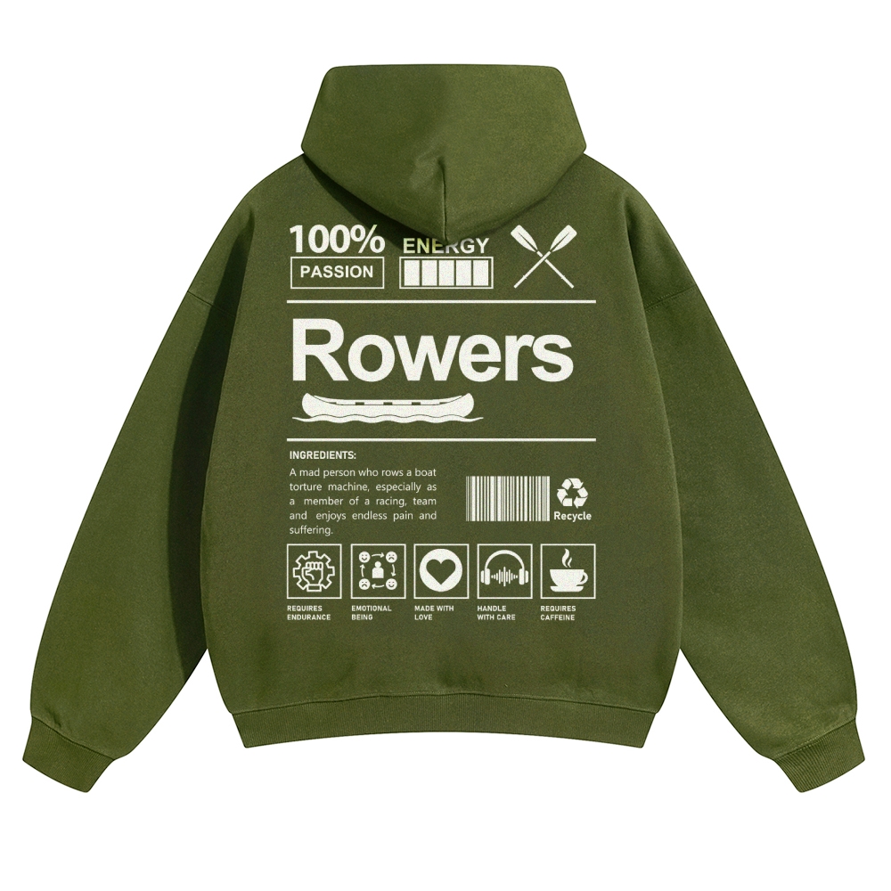 Rowers Solid Color Hoodie wearishow