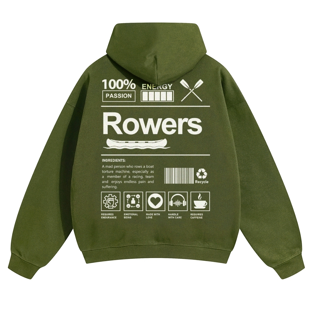 Rowers Solid Color Hoodie wearishow