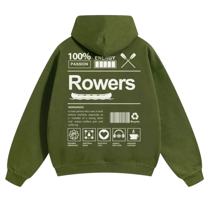 Rowers Solid Color Hoodie wearishow