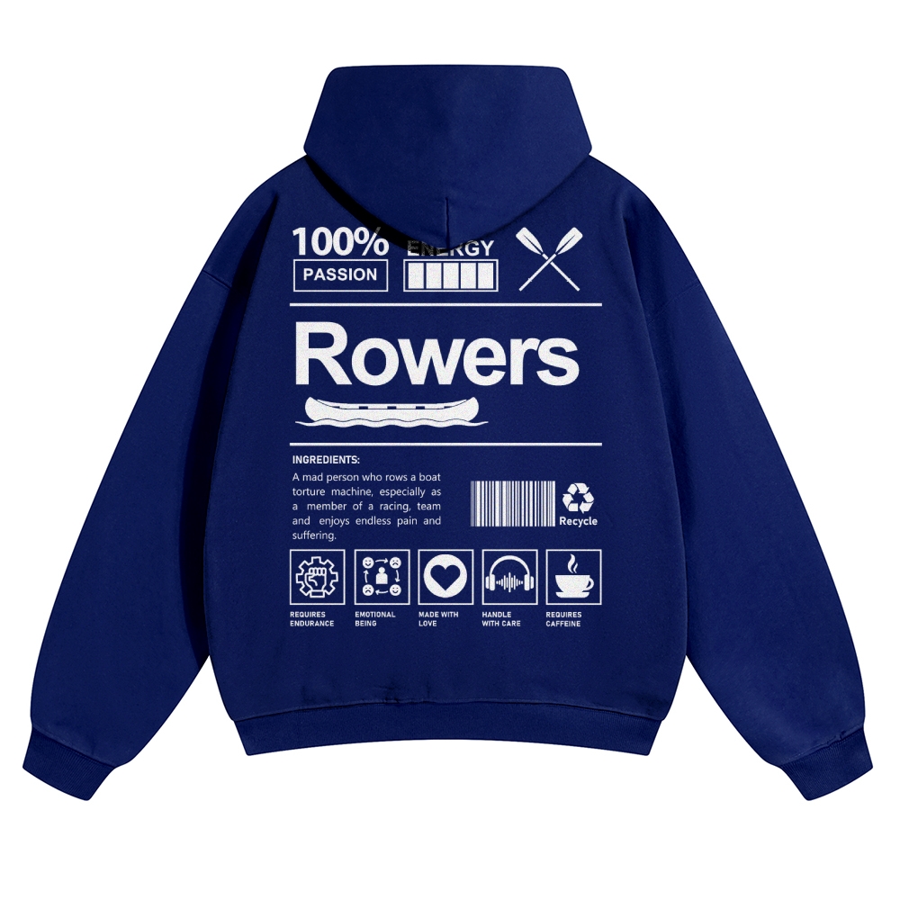 Rowers Solid Color Hoodie wearishow