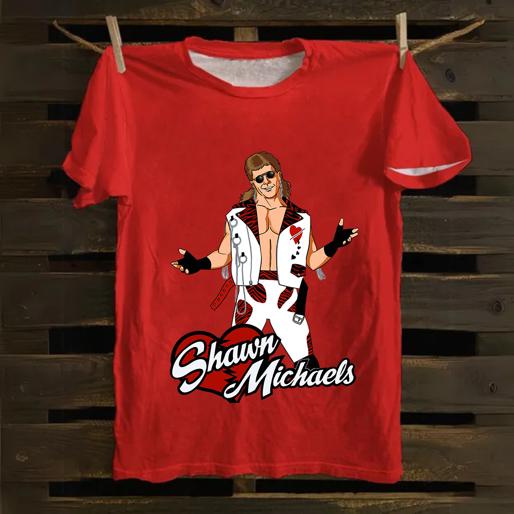 WWE Shawn Michaels Casual Printed Cotton T-Shirt