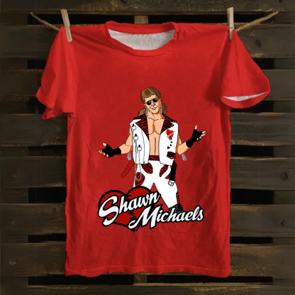 WWE Shawn Michaels Casual Printed Cotton T-Shirt