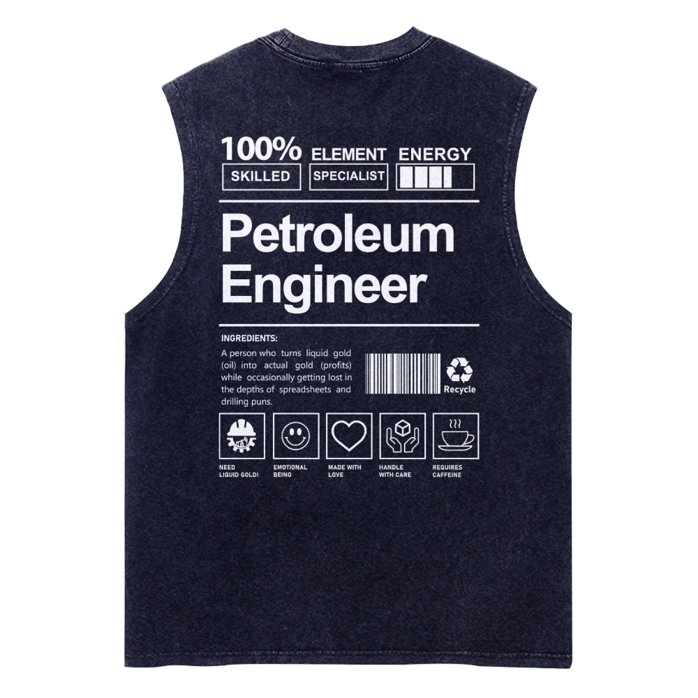 Petroleum Engineer Unisex Washed Tank Top