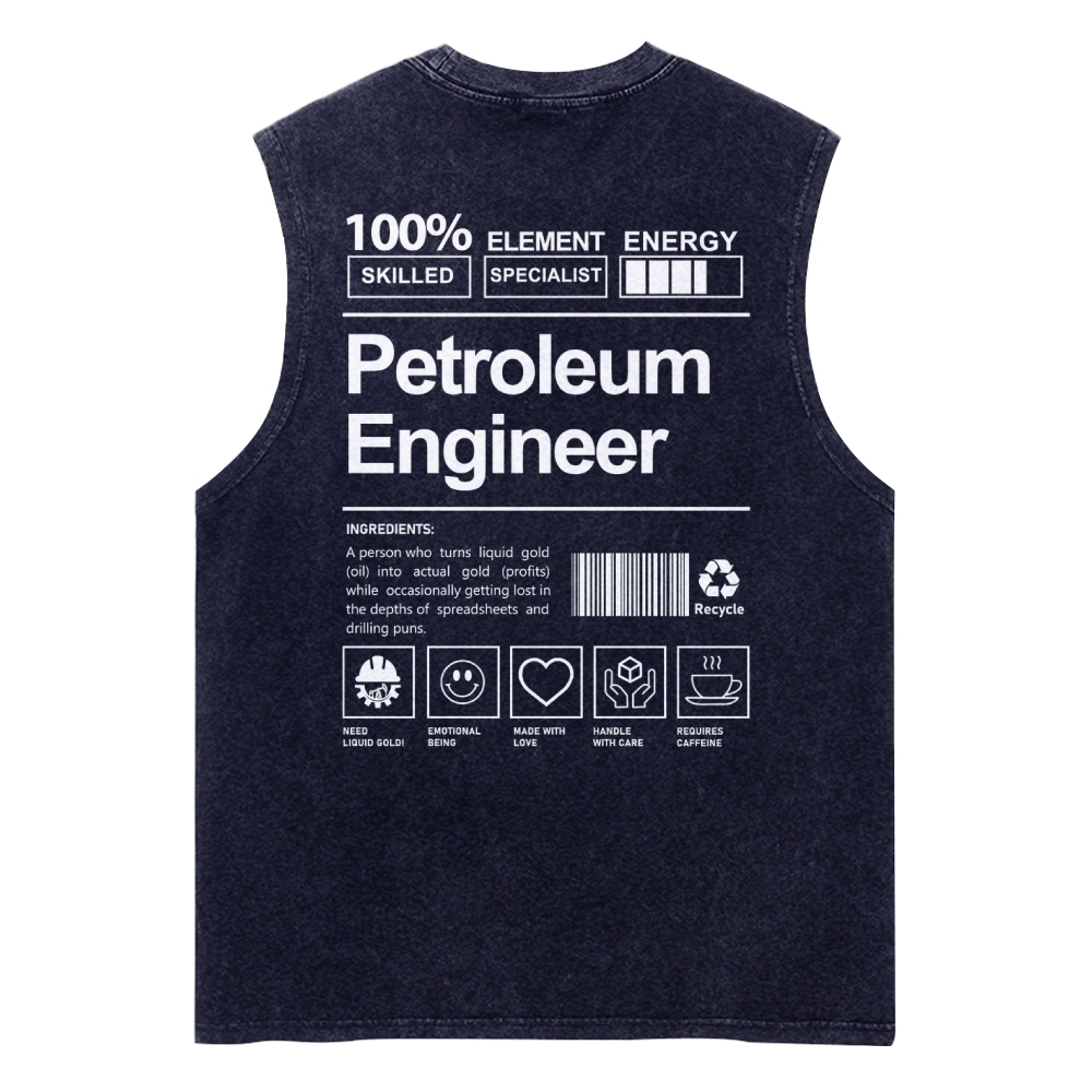 Petroleum Engineer Unisex Washed Tank Top