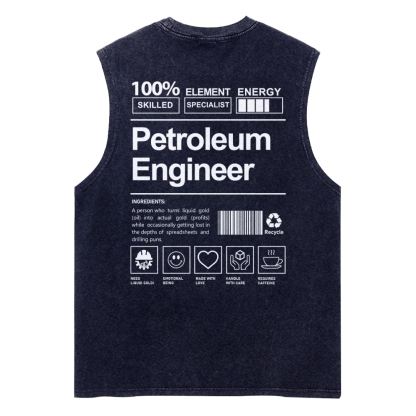 Petroleum Engineer Unisex Washed Tank Top
