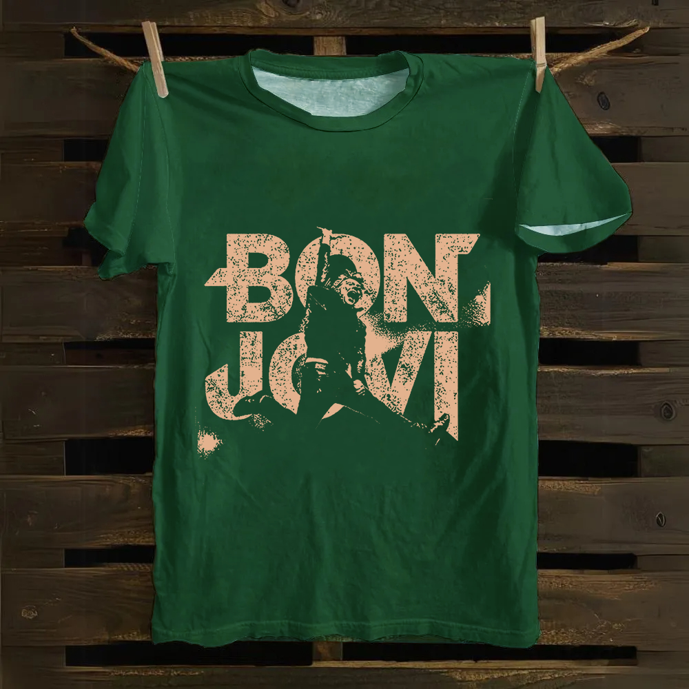 Unisex Vintage Bon Jovi cotton T-Shirt