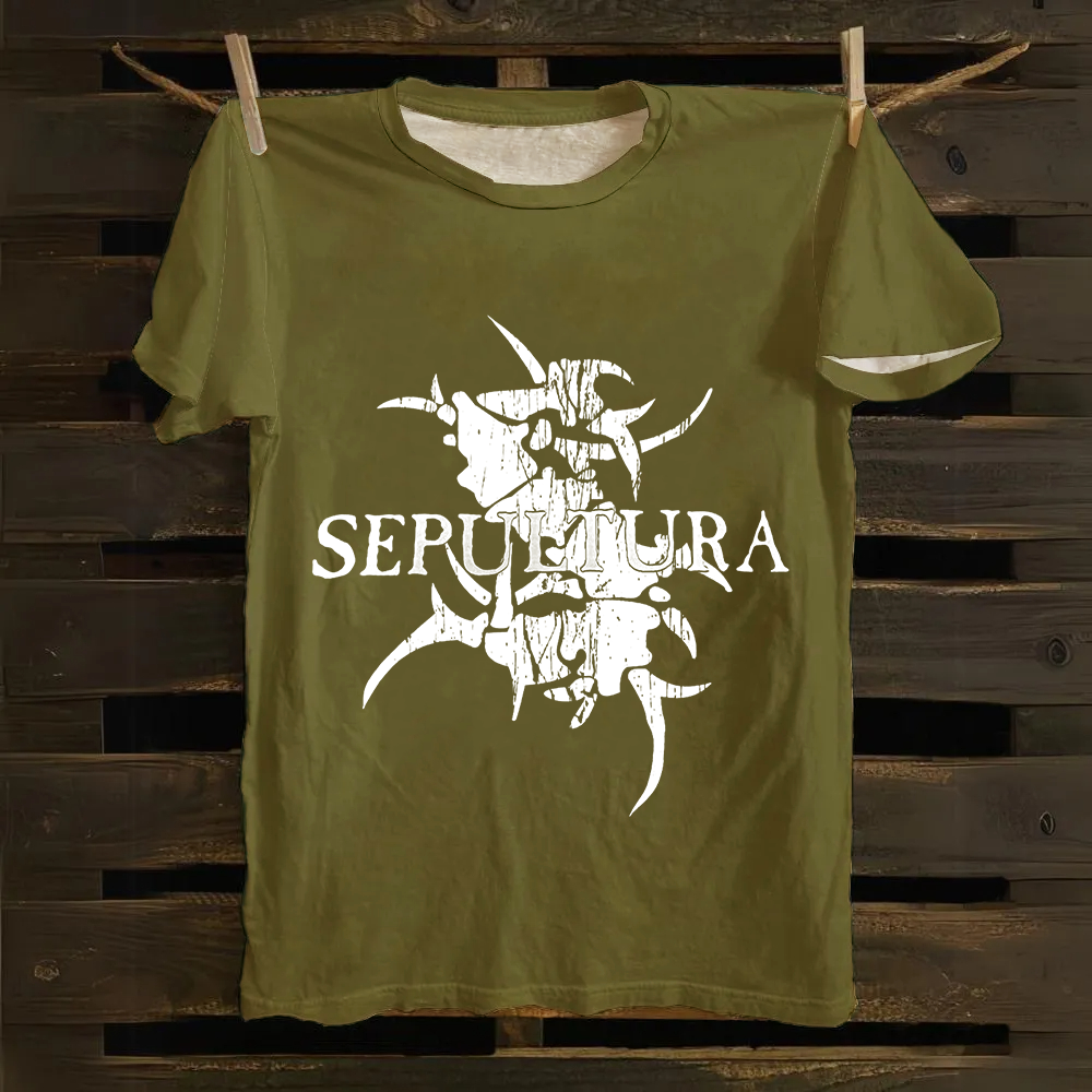 Unisex Vintage Sepultura Heavy Metal Band Cotton T-Shirt