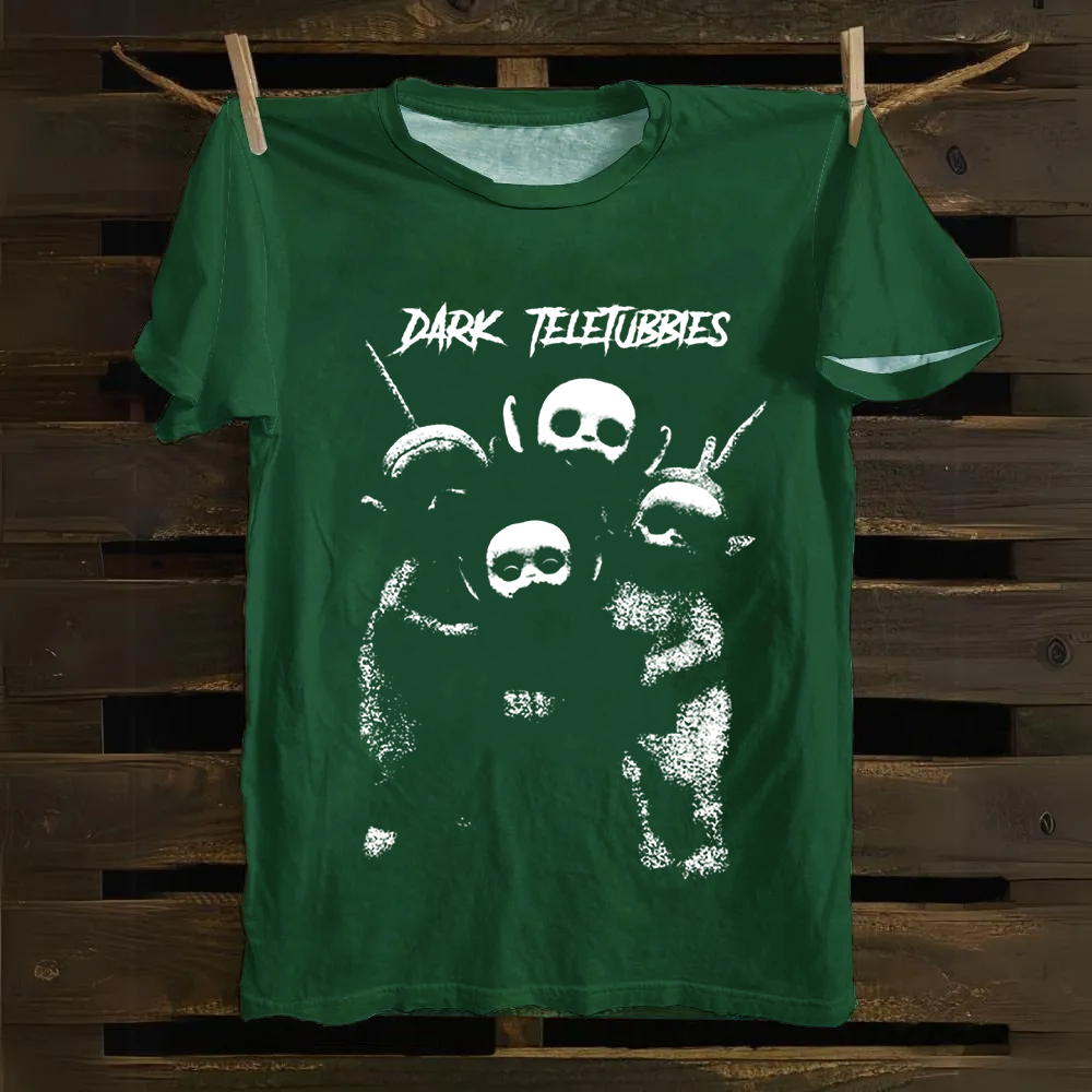 Unisex Vintage  Dark Teletubbies Cotton T-Shirt