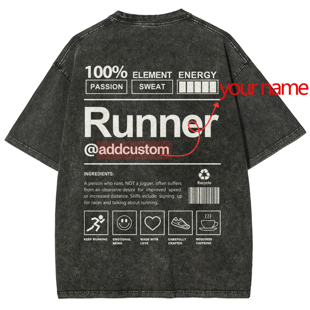 Runner Addcustom Unisex Fit Washed T-Shirt wearishow
