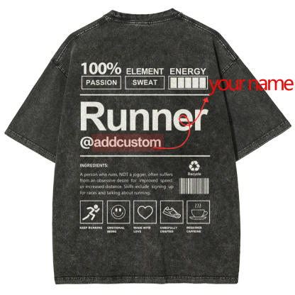 Runner Addcustom Unisex Fit Washed T-Shirt wearishow