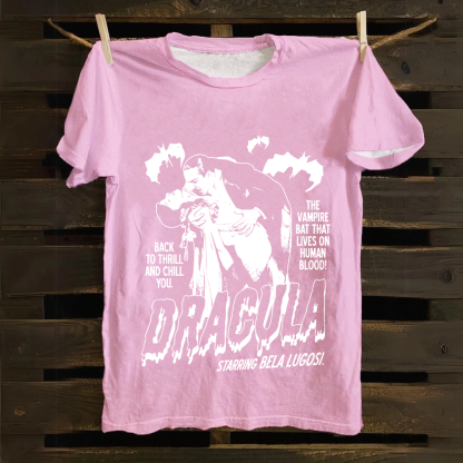 Unisex Vintage  Vampire Dracula Art Cotton T-Shirt