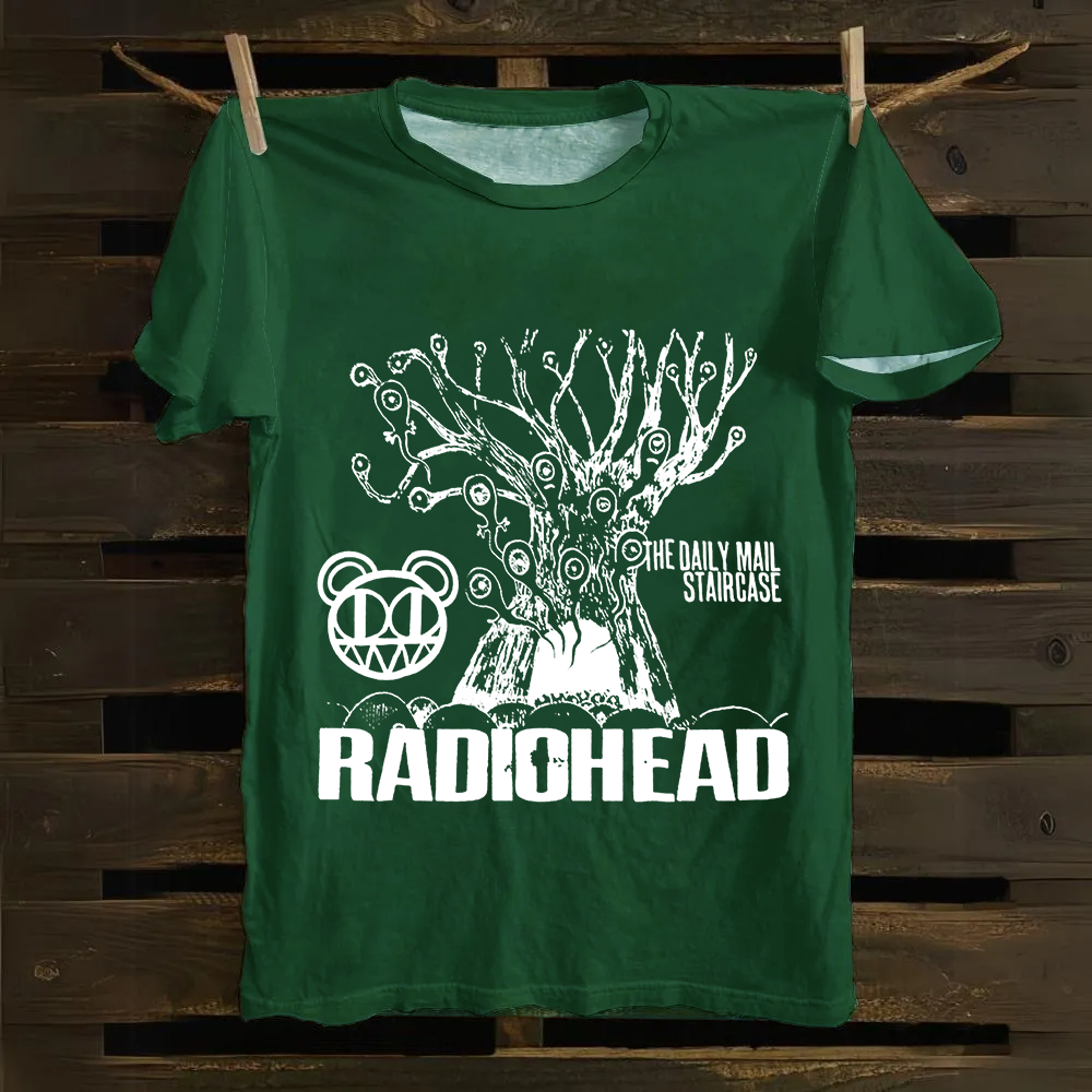 Unisex Vintage  Radiohead Band Cotton T-Shirt