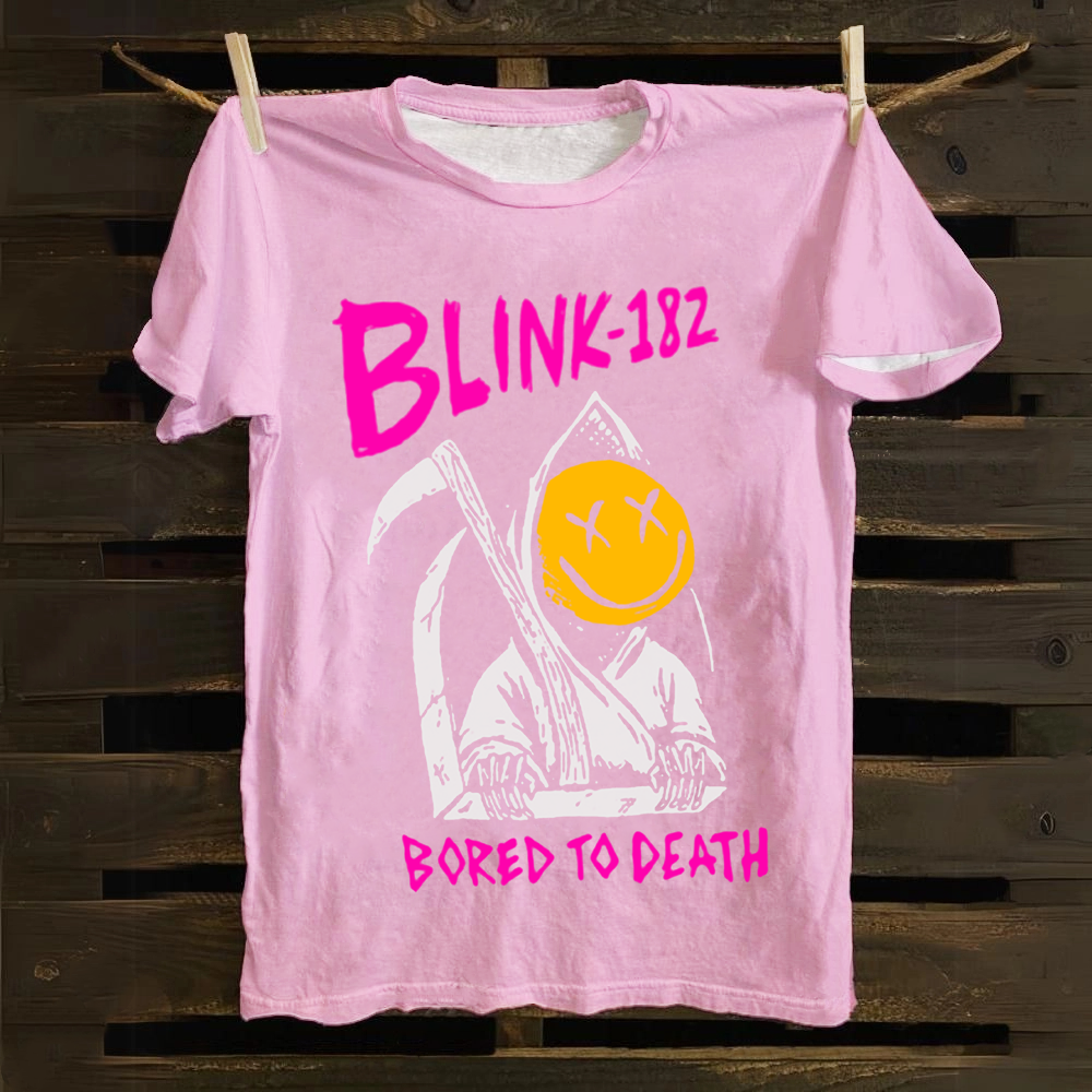 Unisex Vintage Blink 182 Band Cotton T-Shirt