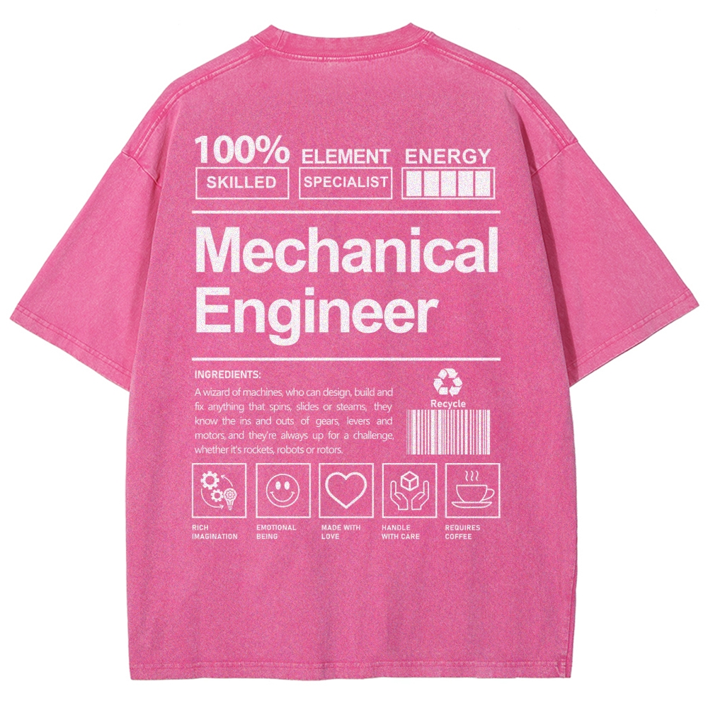 Mechanical Engineer Unisex Fit Washed T-Shirt