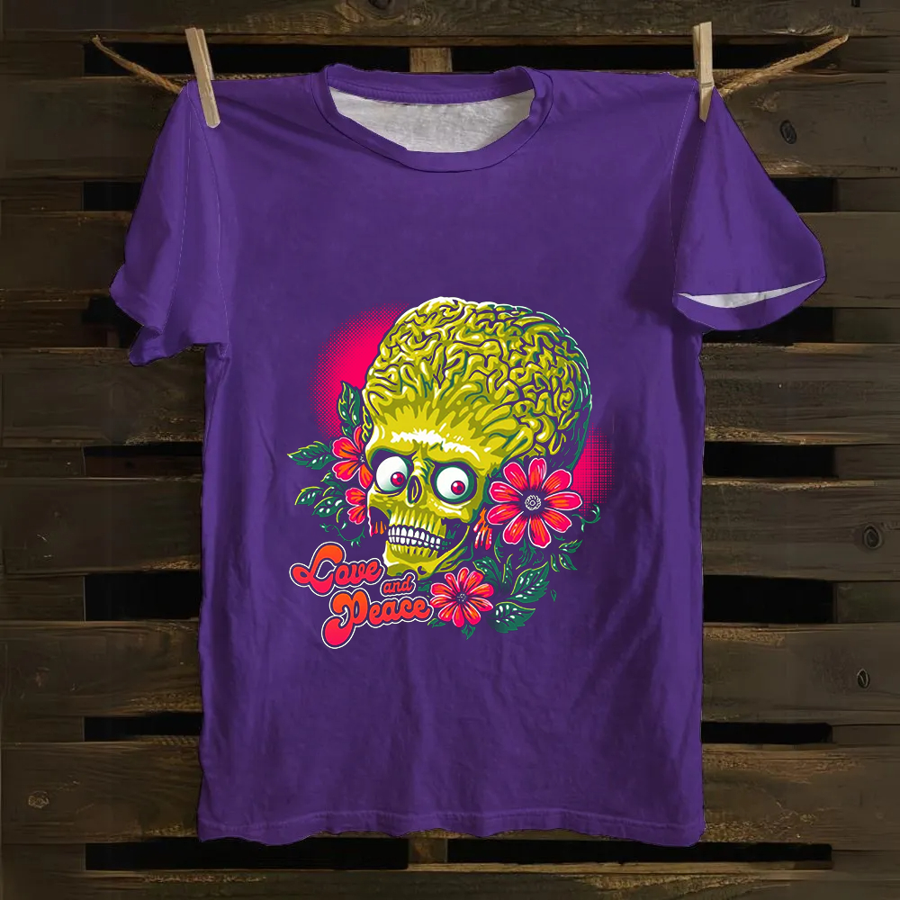 Unisex Vintage Love and Peace  Cotton T-Shirt