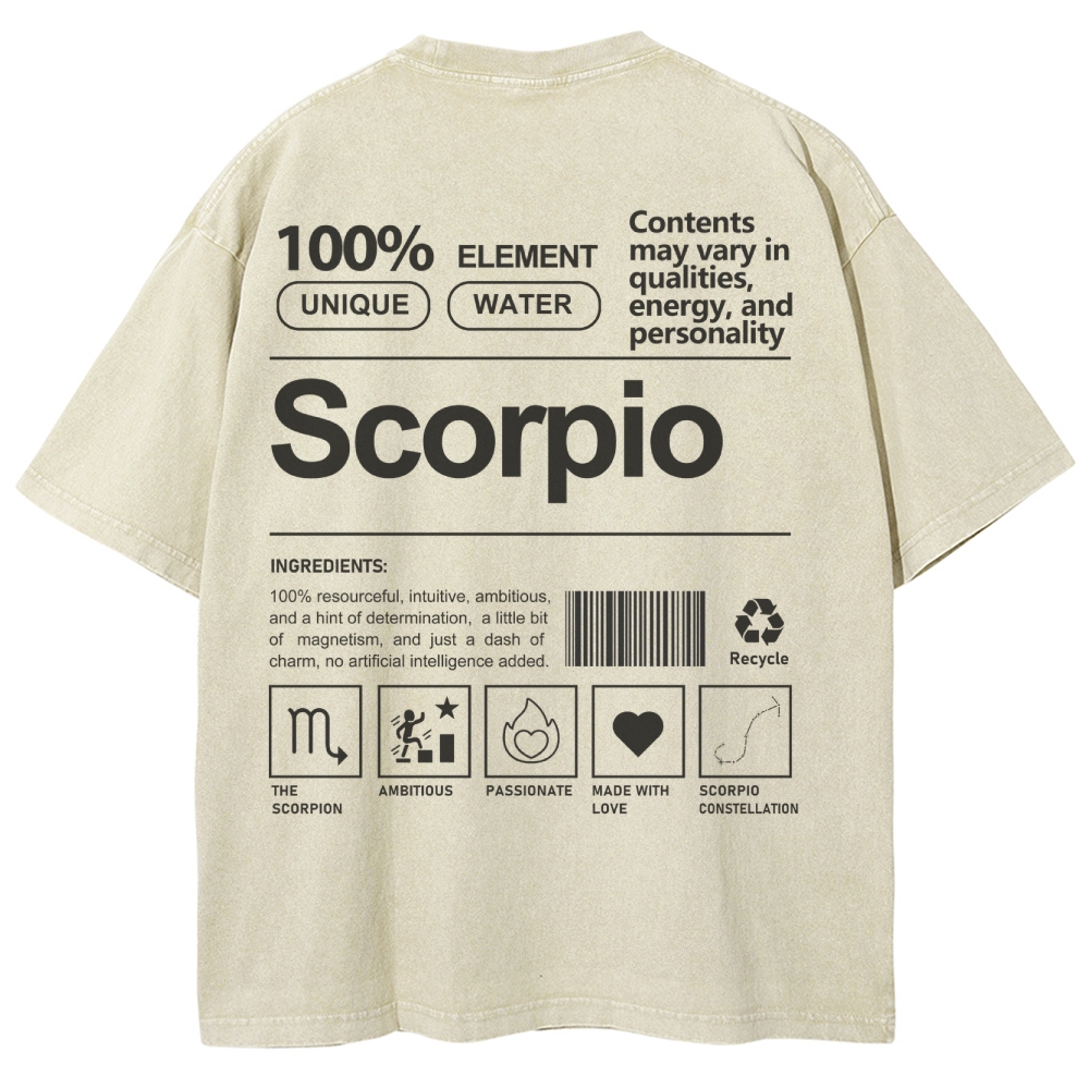 Scorpio Unisex Fit Washed T-Shirt