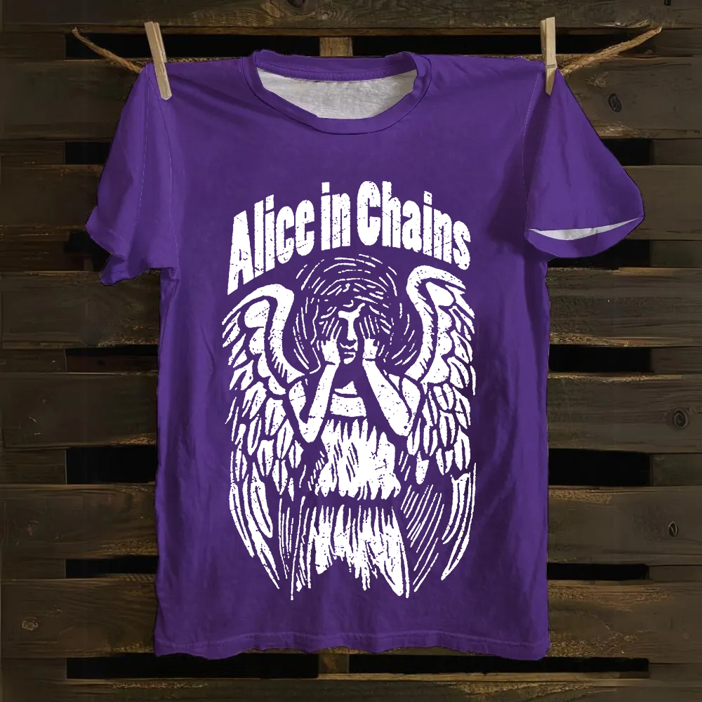 Unisex Vintage Cotton Alice In Chains T-Shirt
