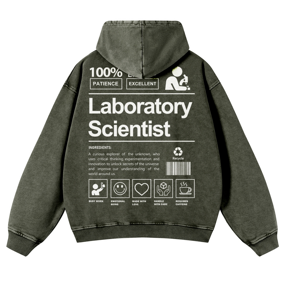 Laboratory Scientist Casual Washed Hoodie